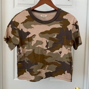 Madewell Easy Crop Tee in Cottontail Camo